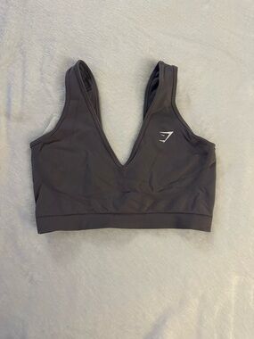 Gymshark V-Neck Sports Bra in Charcoal